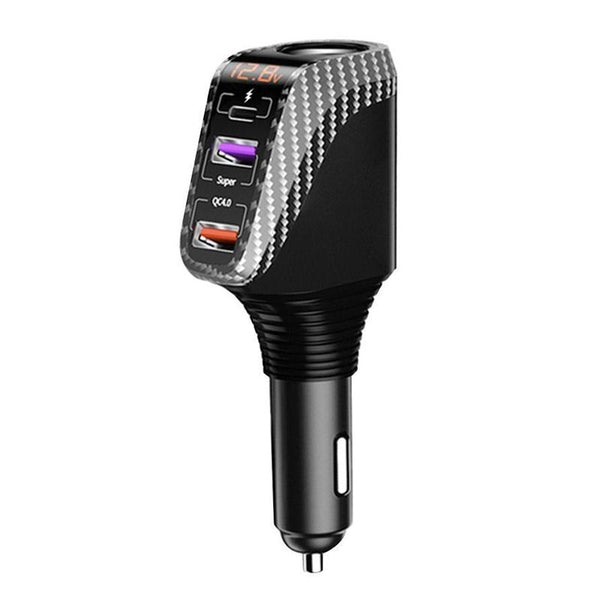 Ozio DY68TC 278W PD3.0 100W + Dual USB 66W+22.5W Carbon Fiber Pattern Car Charger