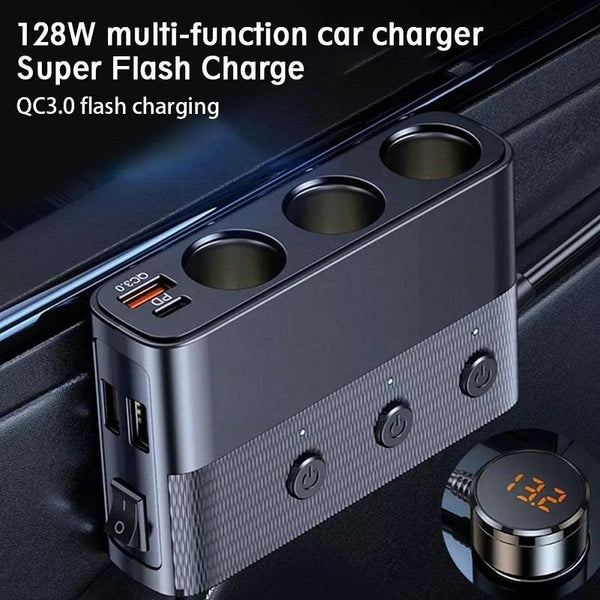 Car Cigarette Lighter USB3.0/PD Interface 128W Car Charger(C28)