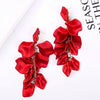 Long Exaggerated Fabric Art Handmade Petal Earrings, Color: E1910-1 8 Long Models