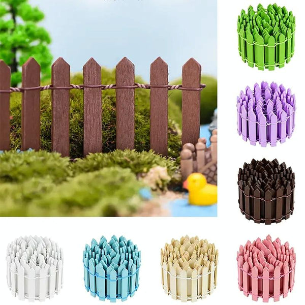 90cm Miniature Wooden Fence DIY Fairy Garden Mini Landscape Ornament(Coffee)