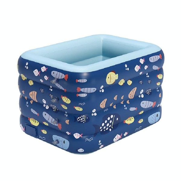 Inflatable Swimming Pool Large Outdoor PVC Pool Children Household Swimming Pool, Size:1.8m Four Layers(Dark Blue)