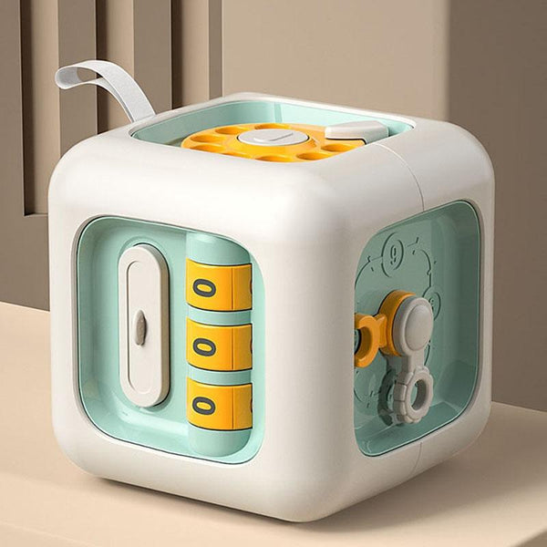 Baby Educational Multifunctional Hexahedron Montessori Early Learning Cube Toy(Green)