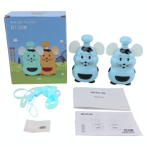 1 Pair RETEVIS RT30M 0.5W EU Frequency PMR446 1CH Mouse Shape Children Handheld Walkie Talkie(Blue)