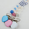Infant Baby Pacifier Clip Chain Clay Crystal Anti-drop Heart Nipple Clip(Pink)