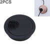 2 PCS Desk Computer Desktop Zinc Alloy Round Threading Box Hole Cover, Hole Diameter: 50mm  (Matte Black)