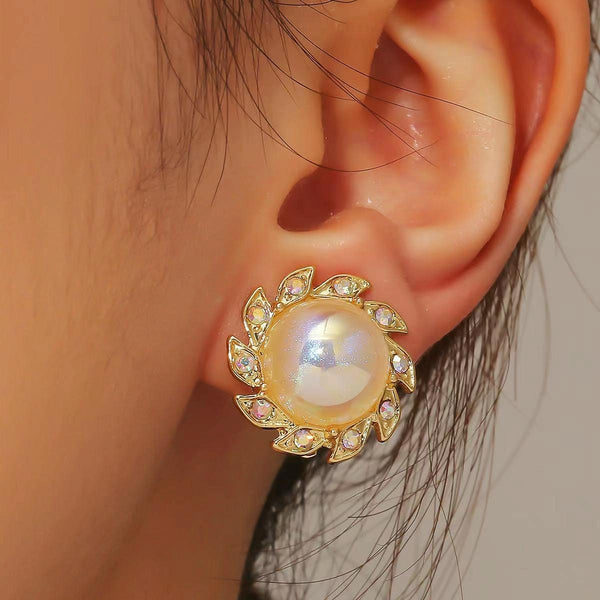 E2209-12 Colorful Pearl Baroque Earrings Pearl Ear Clip Women Without Ear Piercing
