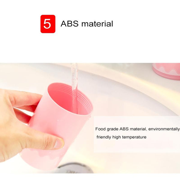 Creative 5 in 1 Portable Gargle Cup Shampoo Sub-Bottle Comb Make-up Mirror Travel Wash Kits, Standard Sets(Khaki)