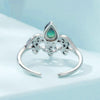S925 Sterling Silver Vintage Iris Open Adjustable Ring(SCR1016-E)