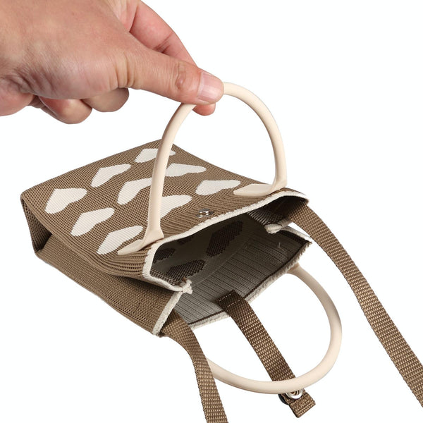 Heart Shaped Knitted Mini Crossbody Phone Bag For 6.9 inch and Below Phones(Brown)