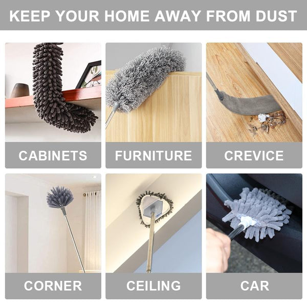 6  In 1 2.5m/100inch Dust Cleaner Sofa Extendable Duster Removal Household Cleaning tools
