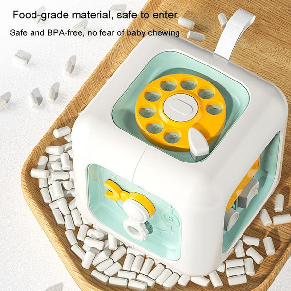 Baby Educational Multifunctional Hexahedron Montessori Early Learning Cube Toy(Green)