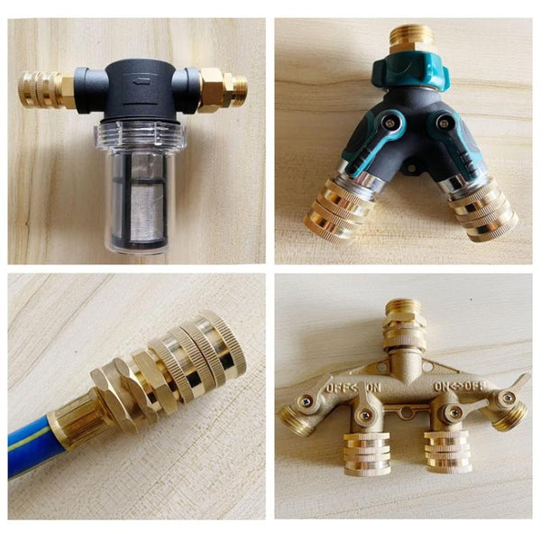 3/4GHT Brass Internal External Thread American Adapter Garden Hose Connector, : 2pcs /Pack Female Two-way Swivels