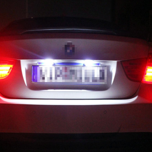 1 Pair DC12V 0.4W 3LEDs SMD-5630 Car / Motorcycle License Plate Light, Cable Length: 27cm (Purple Light)