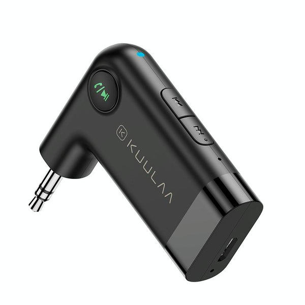 KUULAA KL-YP08 Car Wireless Bluetooth Receiver 5.0 Hands-free AUX 3.5mm(Black)