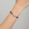 S925 Sterling Silver Cross Braided Rope Women Bracelet Jewelry, Size:19cm
