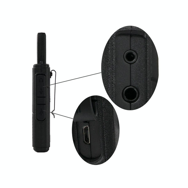 1 Pair RETEVIS RT18 PMR446 16CHS Dual PTT Handheld Walkie Talkie, EU Plug(Black)