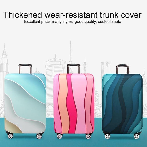 Travel Abrasion-resistant Elastic Luggage Protective Cover Suitcase Dust Covers, Size:22-24 inch(Gradient Ripple)