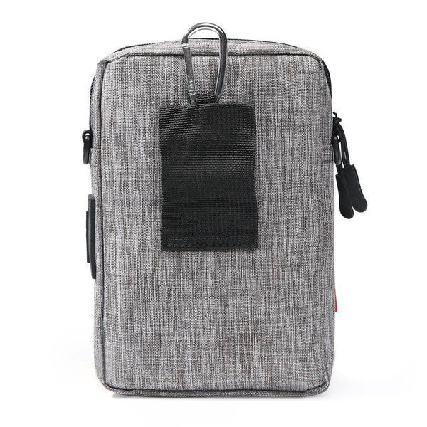 For 6-7 inch Mobile Phone Universal Silver Wire Canvas Waist Bag with Shoulder Strap & Earphone Hole & USB Cable Hole(Black)