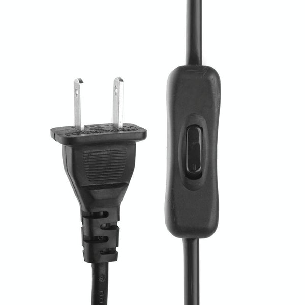2 Prong Style US Plug AC Power Cord with 304 Switch, Length: 1.5m(Black)