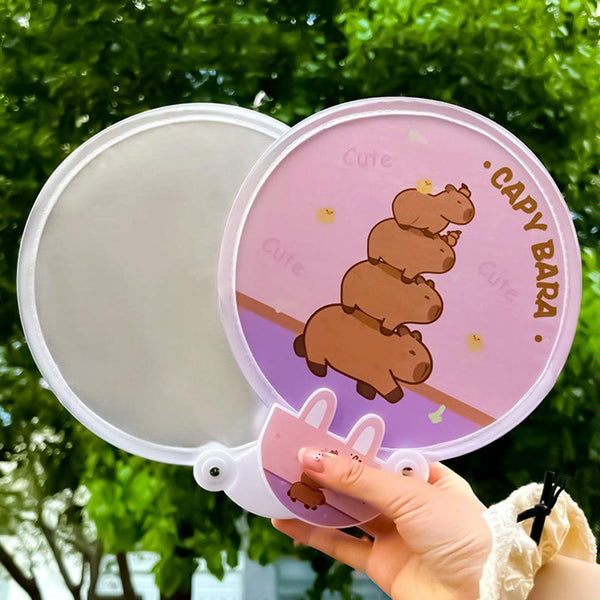 2-In-1 Portable Cute Cartoon Selfie Fill Light Reflector Folding Fan(13)