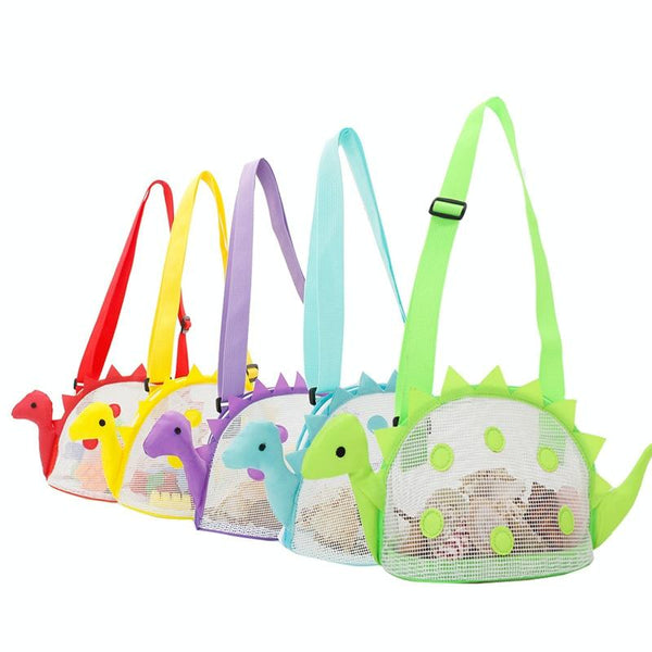Dinosaur Children Beach Playing Sand Shell Storage Bag(Red)