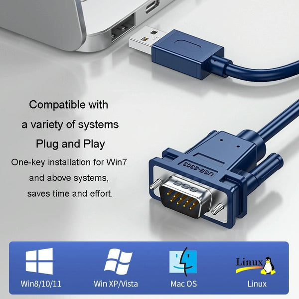 JINGHUA USB To RS232 Serial Cable DB9 Pin COM Port Computer Converter, Length: 1.2m