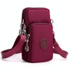 Crossbody Mobile Phone Bag Vertical Wallet Arm Bag With Headphone Hole(Wine Red)