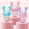 Baby Pacifier Fruit Vegetable Auxiliary Feeder Cute Deer Fruit Bite Pouch Teething Stick, Color: With Box Purple