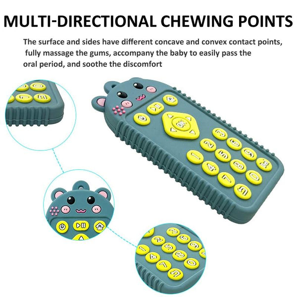 Cartoon Reomte Baby Teething Toys Silicone Baby Teether for Newborn Toddlers Infants, Style: Bear Green