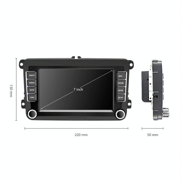 A3040 For Volkswagen 7-inch 2+32G Android Car Navigation Central Control Large Screen Player With Wireless CarPlay, Style:Standard+4Lights Camera
