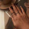 Zircon Lucky Eye Sterling Silver S925 Ring, Size: No.6(Oxidized Silver)
