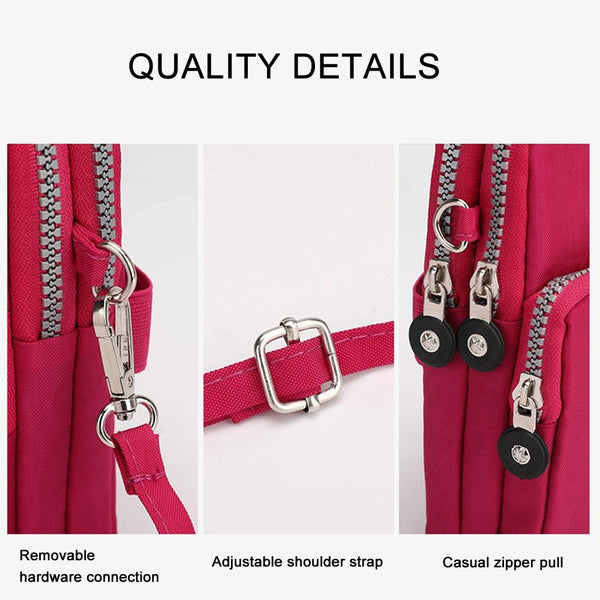 Crossbody Mobile Phone Bag Vertical Coin Purse with Armband for Women(Black)