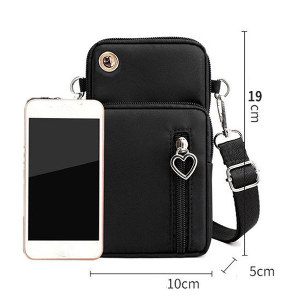 Crossbody Mobile Phone Bag Vertical Wallet Wrist Pouch With Arm Band for Women, Style: Pink