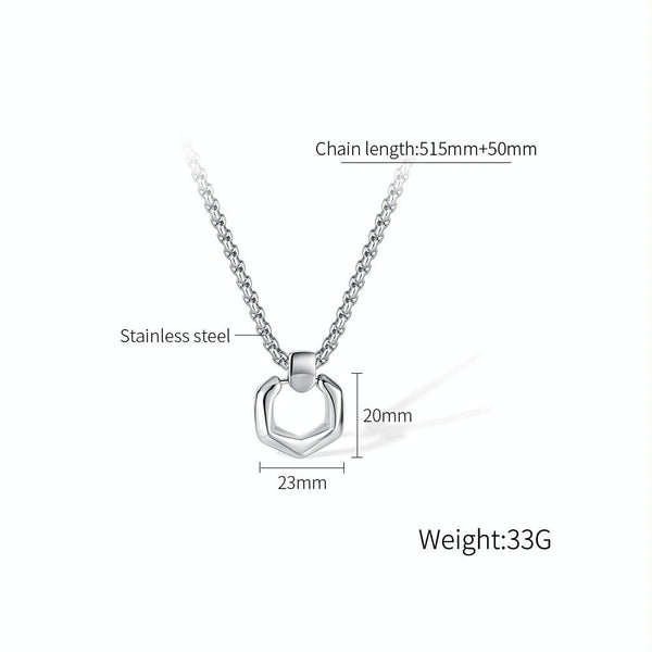 OPK GX2412 Simple Stainless Steel Geometric Pendant Necklace