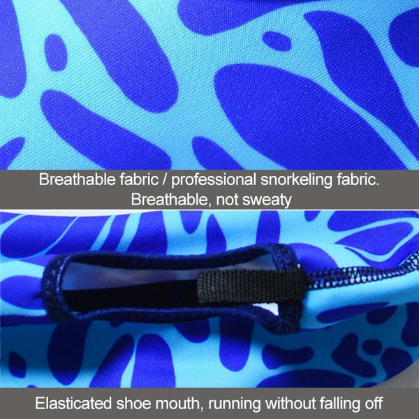 Non-slip Wear-resisting Thick Rubber Sole Diving Shoes and  Socks, One Pair(Figured Blue)