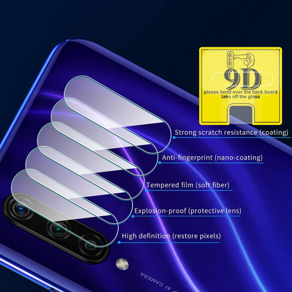 For Xiaomi CC9e 9D Transparent Rear Camera Lens Protector Tempered Glass Film