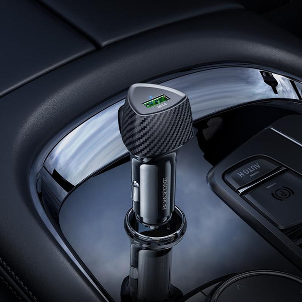 BOROFONE BZ31 Solid Single-port QC3.0 USB Car Charger(Black)