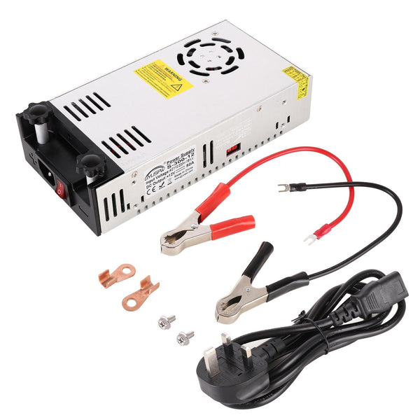 S-300-12 DC12V 300W 25A DIY Regulated DC Switching Power Supply Power Step-down Transformer with Clip, UK Plug