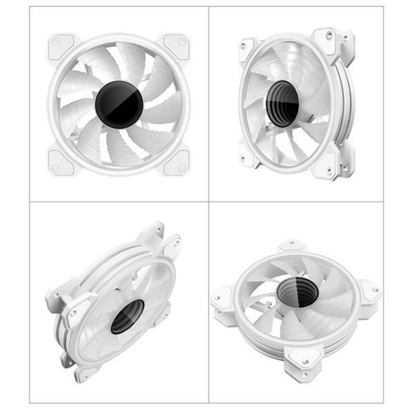 COOLMOON 12cm Infinity Lens Computer Cooling Fan PWM ARGB Chassis Cooling Fan(Black)