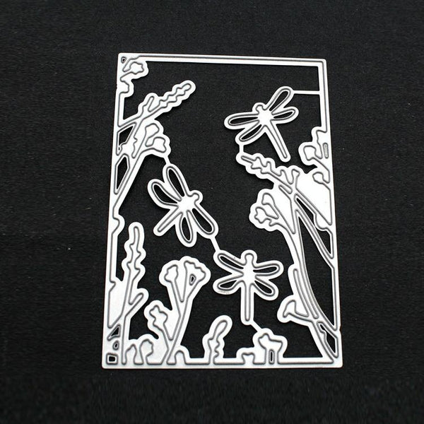 Three Dragonflies Metal Embossing Cutting Die(Silver)