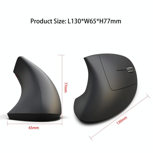 HXSJ T29 Bluetooth 3.0 Wireless Bluetooth 6-Keys 2400 DPI Adjustable Ergonomics Optical Vertical Mouse(Grey)