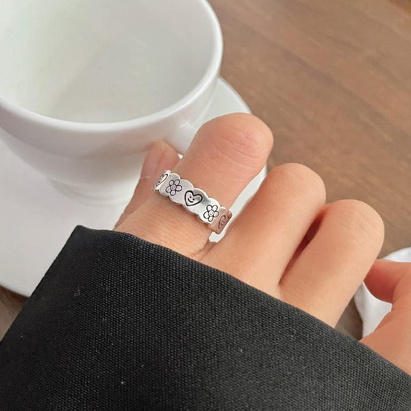 Happy Smiley Face Love Wear Combination Ring, Color: J3357