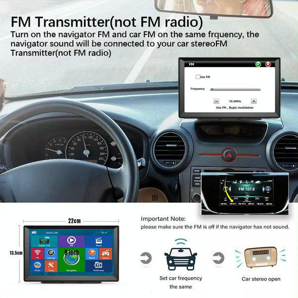 9 Inch 8G/256M Car GPS Navigator With Large Screen Capacitive Bluetooth Map, Area: Africa Map