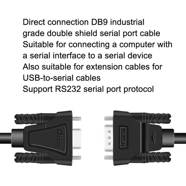 DTECH RS232 Serial Direct Line DB9 Extension Line Male to Female 3m
