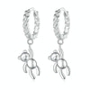 BSE729 S925 Sterling Silver Bear Twist White Gold Plated Animal Earrings