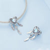 BSC749 Sterling Silver S925 Heart Zircon Dreamcatcher Bracelet Beads