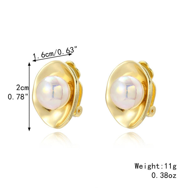 E2208-7 Drag Colorful Pearls Baroque Earrings Pearl Ear Clip Women Without Ear Piercing