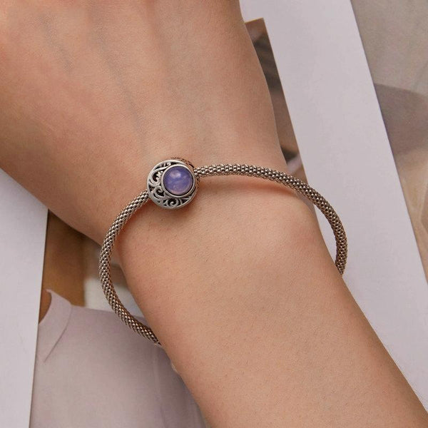 SCC2430 Sterling Silver S925 Opal Moonlight Pattern Beaded Bracelet