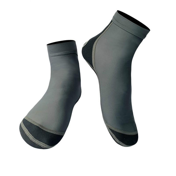 DIVE & SAIL 1.5mm Neoprene + Nylon Snorkeling Socks Diving Socks Anti-slip Anti-scratch Beach Socks, Size:M  (36-38)(Men Gray)