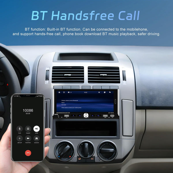 Single Spindle 6.9 inch MP5 With Knob Player Carplay Function Car MP4 Backup Camera, Specification: Standard